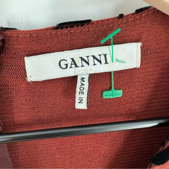 GANNI Adrian Velvet Zebra Print Peplum Dress Size 4 - Picture 5 of 10